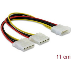 DeLOCK 82100 Καλώδιο Τροφοδοσίας 4-Pin Molex Male to 2 x 4-Pin Molex Female 0.11m Multicolor