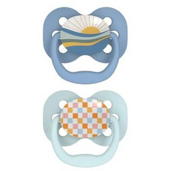 Dr. Brown's Advantage Ορθοδοντικές Πιπίλες Σιλικόνης 0-6m Sunset Blue Green Mint 2τμχ