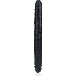 Shots RealRock Straight Slim Διπλό Dildo 35cm Μαύρο