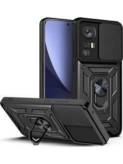Bodycell Armor Slide Ring Holder Back Cover Black (Xiaomi 12 Pro 5G)