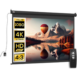 HOMCOM 001-005V90BK Ηλεκτρική Οθόνη Προβολής Projector Τοίχου / Οροφής 4:3 203x152cm / 100"