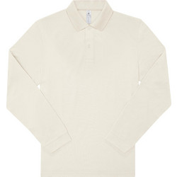 B&C Collection Ανδρική Μπλούζα Polo Μακρυμάνικη Εκρού PU425