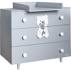 Bebe Stars Polar Βρεφική Συρταριέρα - Αλλαξιέρα Γκρι 90x53x85cm