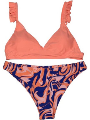 Sandra Fellini Bikini Set Τριγωνάκι Navy Μπλε Κοραλί 23-30B