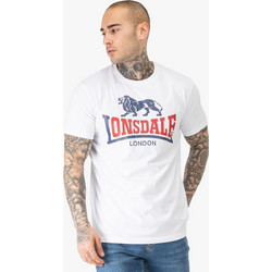 Lonsdale Lion Two Tone Ανδρικό Αθλητικό T-Shirt Λευκό 117656-7522