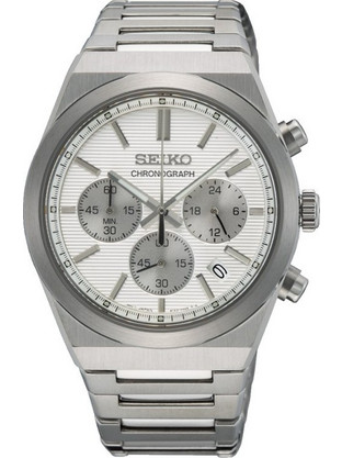 Seiko Conceptual Ανδρικό Ρολόι Χρονογράφος με Ασημί Μεταλλικό Μπρασελέ SSB451P1