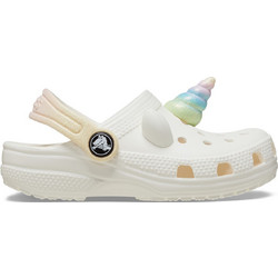 Crocs Classic Iam Rainbow Unicorn Παιδικά Παπούτσια Θαλάσσης για Κορίτσι Λευκά 209701-0WV