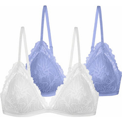 Dorina Bralette Push Up χωρίς Μπανέλα Λευκό Γαλάζιο VFXBR0012LA125-2X0380