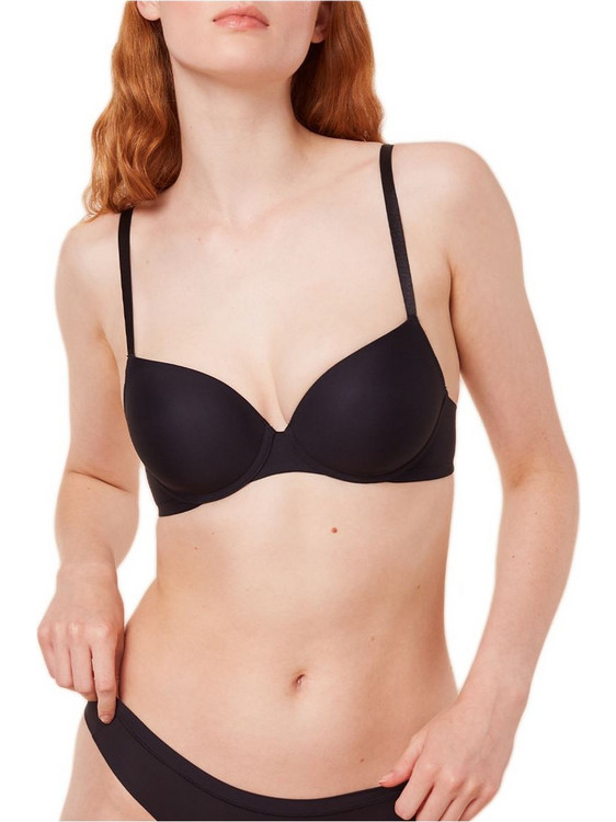 Triumph Pure Micro Σουτιέν Balconette Push Up με Μπανέλα Μαύρο 10217445-0004