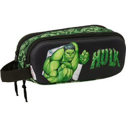 Safta Hulk Κασετίνα Βαρελάκι με 2 Θήκες Μαύρη Πράσινη 8412688564668