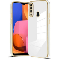 Bodycell Gold Plated Back Cover White (Samsung Galaxy A20s)