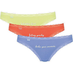 Sloggi Βαμβακερά Γυναικεία Slip με Δαντέλα 3Pack 10197969