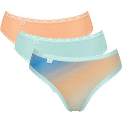 Sloggi 24/7 Weekend Βαμβακερά Γυναικεία Slip με Δαντέλα 3Pack 10197990-V009