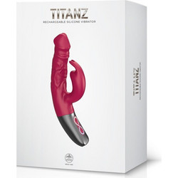 NMC Titanz 7" Rabbit Vibrator Δονητής Rabbit 17.78cm Κόκκινος