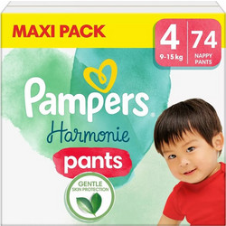 Pampers Harmonie Pants Πάνες Βρακάκι No4 9-15kg 74τμχ