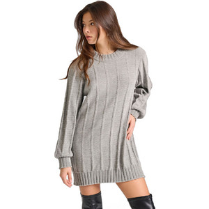 Funky Buddha Mini Καθημερινό Φόρεμα Πλεκτό Ανθρακί FBL010-100-13 Funky Buddha Mini Καθημερινό Φόρεμα Πλεκτό Ανθρακί FBL010-100-13
