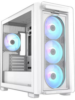 Asus A23 Plus White Gaming Midi Tower Κουτί Υπολογιστή RGB με Πλαϊνό Παράθυρο