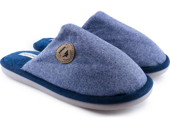 Love4shoes Χειμερινές Ανδρικές Παντόφλες Navy Μπλε 8678MU