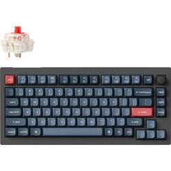 Keychron V1 Max QMK/VIA Ασύρματο Μηχανικό Gaming Πληκτρολόγιο TenKeyLess με Gateron Jupiter Red Διακόπτες RGB Black
