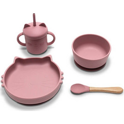 Lorelli Βρεφικό Σετ Φαγητού Σιλικόνης Pink 4τμχ