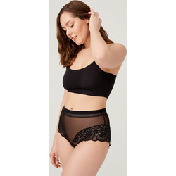 Cottonhill Rosetta Ψηλόμεσο Γυναικείο Slip με Δαντέλα Μαύρο CH6059