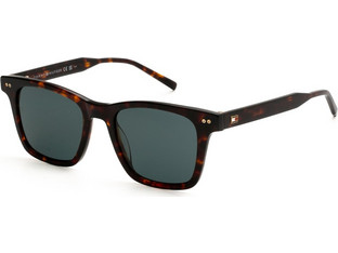Tommy Hilfiger TH2127/S 086KU Ανδρικά Γυαλιά Ηλίου Τετράγωνα Κοκάλινα Ταρταρούγα με Μαύρο Φακό