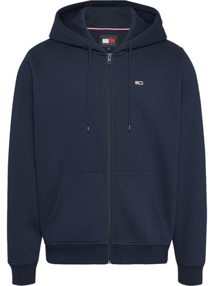Tommy Jeans Ανδρική Ζακέτα Φούτερ με Κουκούλα και Φερμουάρ Navy Μπλε DM0DM20743-C1G