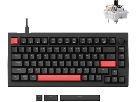 Lemokey X4 QMK Μηχανικό Gaming Πληκτρολόγιο TenKeyLess με Keychron Brown Διακόπτες Black
