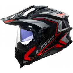 LS2 MX701 Carbon Explorer Frontier II Black Grey Red Κράνος Μηχανής Full Face 1450gr