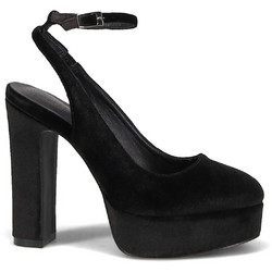 Migato Γόβες Suede με Χοντρό Ψηλό Τακούνι Λουράκι & Φιάπα Μαύρες 100000238-014