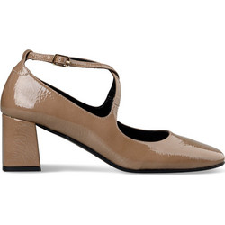 Envie Shoes Γόβες Λουστρίνι με Χοντρό Χαμηλό Τακούνι & Λουράκι Μπεζ E02-20830-47
