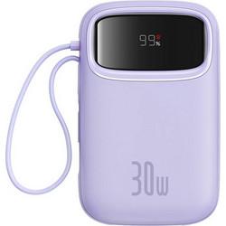 Baseus QPow 2 Power Bank 10000mAh 30W με Θύρα USB-A & 2 Θύρες USB-C Quick Charge 3.0 & Power Delivery Purple