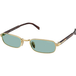 Prada PRB54S 5AK40K Ανδρικά Γυαλιά Ηλίου Ορθογώνια Μεταλλικά Μαύρα με Μπλε Φακό