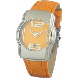 Chronotech Ανδρικό Ρολόι με Πορτοκαλί Δερμάτινο Λουράκι CT7279M-07