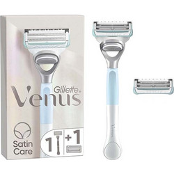 Gillette Venus Satin Care Γυναικείο Ξυραφάκι με Ανταλλακτικές Κεφαλές με 2 Λεπίδες & Λιπαντική Ταινία 2τμχ