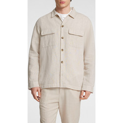Selected Ανδρικό Πουκάμισο Βαμβακερό Μακρυμάνικο Overshirt Μπεζ 16096369