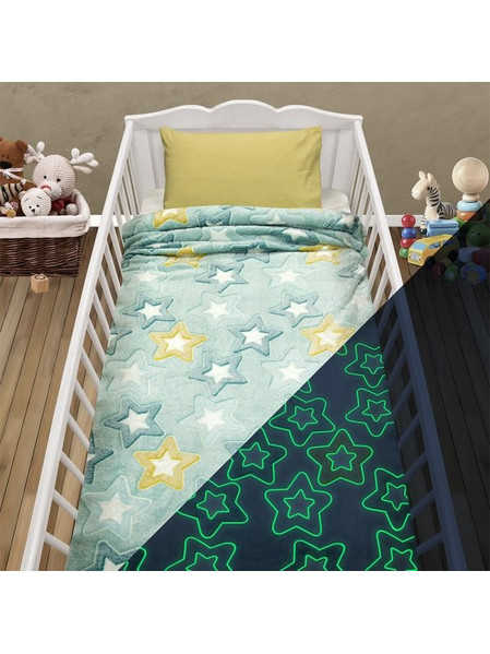 Lino Home Ster Κουβέρτα Κούνιας Fleece 110x150 Πράσινο Mint
