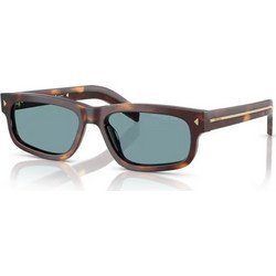 Prada PRB11S 15W04D Ανδρικά Γυαλιά Ηλίου Τετράγωνα Κοκάλινα Ταρταρούγα με Μπλε Φακό