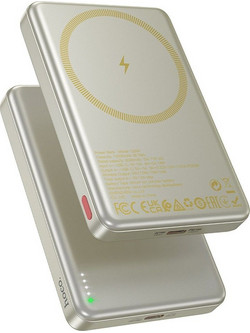 Hoco Q26A Wireless Magsafe Power Bank 10000mAh 20W με Θύρα USB-C Power Delivery Golden