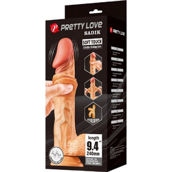 Pretty Love Sadik Ρεαλιστικό Dildo με Βεντούζα & Όρχεις 24cm Flesh