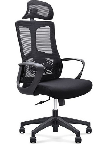 Woodwell BF8600 Καρέκλα Γραφείου με Προσκέφαλο Στήριξη Μέσης και Ανάκλιση Μαύρη ΕΟ619,1