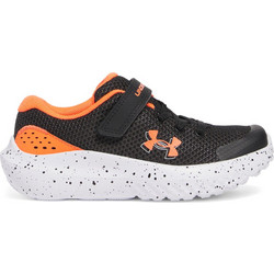 Under Armour Bps Surge 4 Παιδικά Αθλητικά Παπούτσια για Τρέξιμο Μαύρα Πορτοκαλί 3027104-005