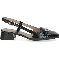 Caprice Ανατομικές Γόβες Slingback Λουστρίνι με Χοντρό Χαμηλό Τακούνι Μαύρες 9-29501-44-017
