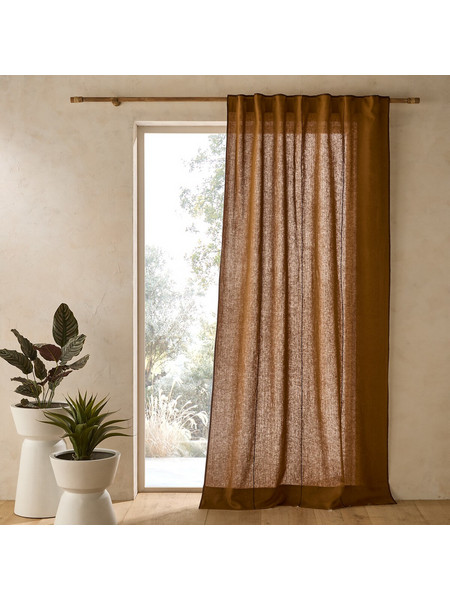 La Redoute Κουρτίνα Παραθύρου με Τούνελ 140x220 Tojos 350527804 Μπρονζέ