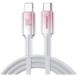 Joyroom Crystal-Clear Braided USB-C to Lightning Cable 30W 1.2m White S-A42