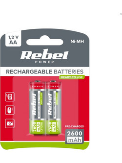 Rebel Rechargeable AA 2600mAh 4τμχ