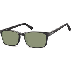 Sunoptic SG-CP15055 Ανδρικά Γυαλιά Ηλίου Τετράγωνα Κοκάλινα Μαύρα με Πράσινο Φακό