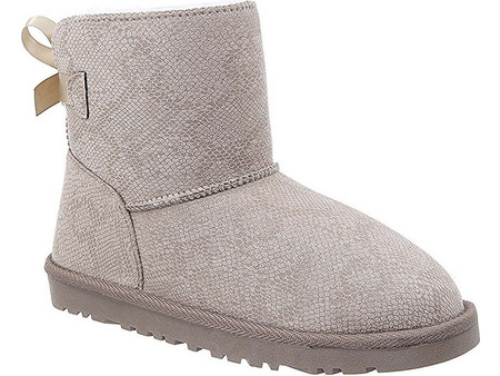 Pyramis Γυναικεία Μποτάκια Suede Γκρι με Γούνα 20702244