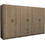 Megapap Εξάφυλλη Ντουλάπα Ρούχων Victoria Καρυδί 300x60x181cm GP100-0099,3