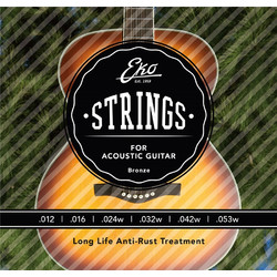 EKO Guitars Σετ 6 Χορδές Ακουστικής Κιθάρας Bronze 12-53" Medium Tension